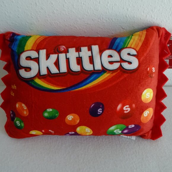 Skittles Red Throw Pillow Mini Plush Candy Pieces Inside Iscream Zipper - Picture 4 of 7